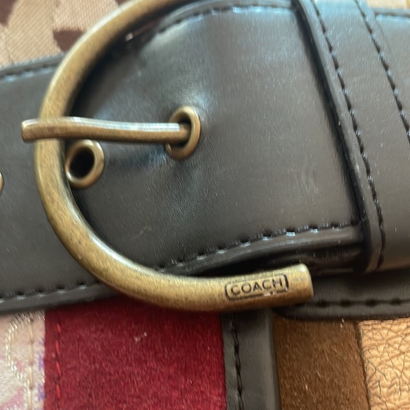 Coach authentic leather, suede and canvas bag length 12 x 2 x 6 handle leather - Picture 7 of 16